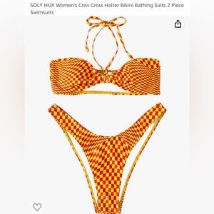 SOLY HUX Women's Criss Cross Halter Bikini Bathing Suit from Amazon NEW